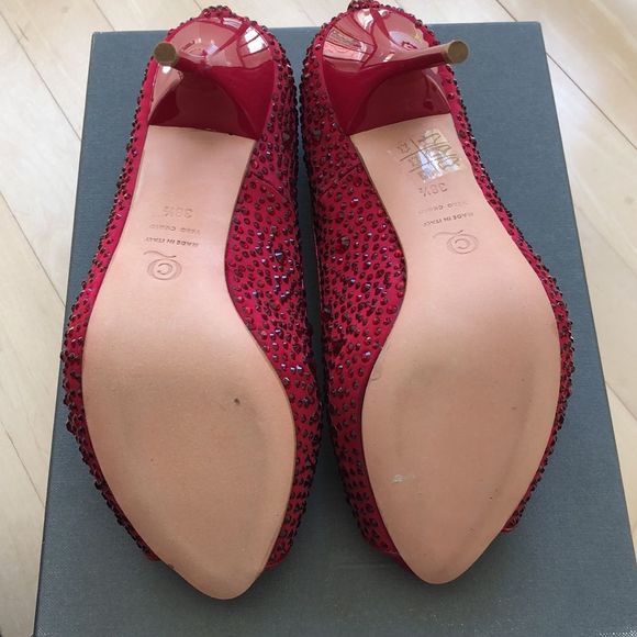 Alexander McQueen Red Crystal Pumps - Picture 3 of 6